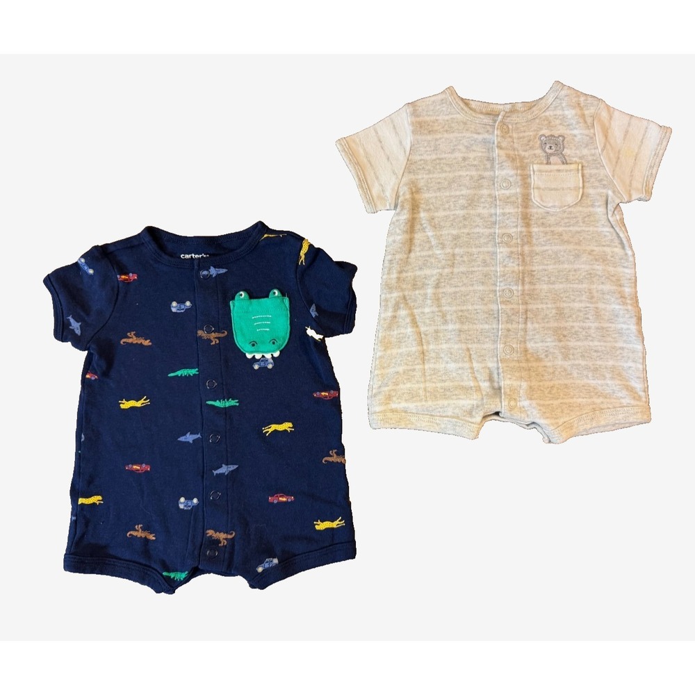 Carters Baby Boy 3 Months Summer Rompers 1 Piece Outfits Clothes Lot Croc Bear
